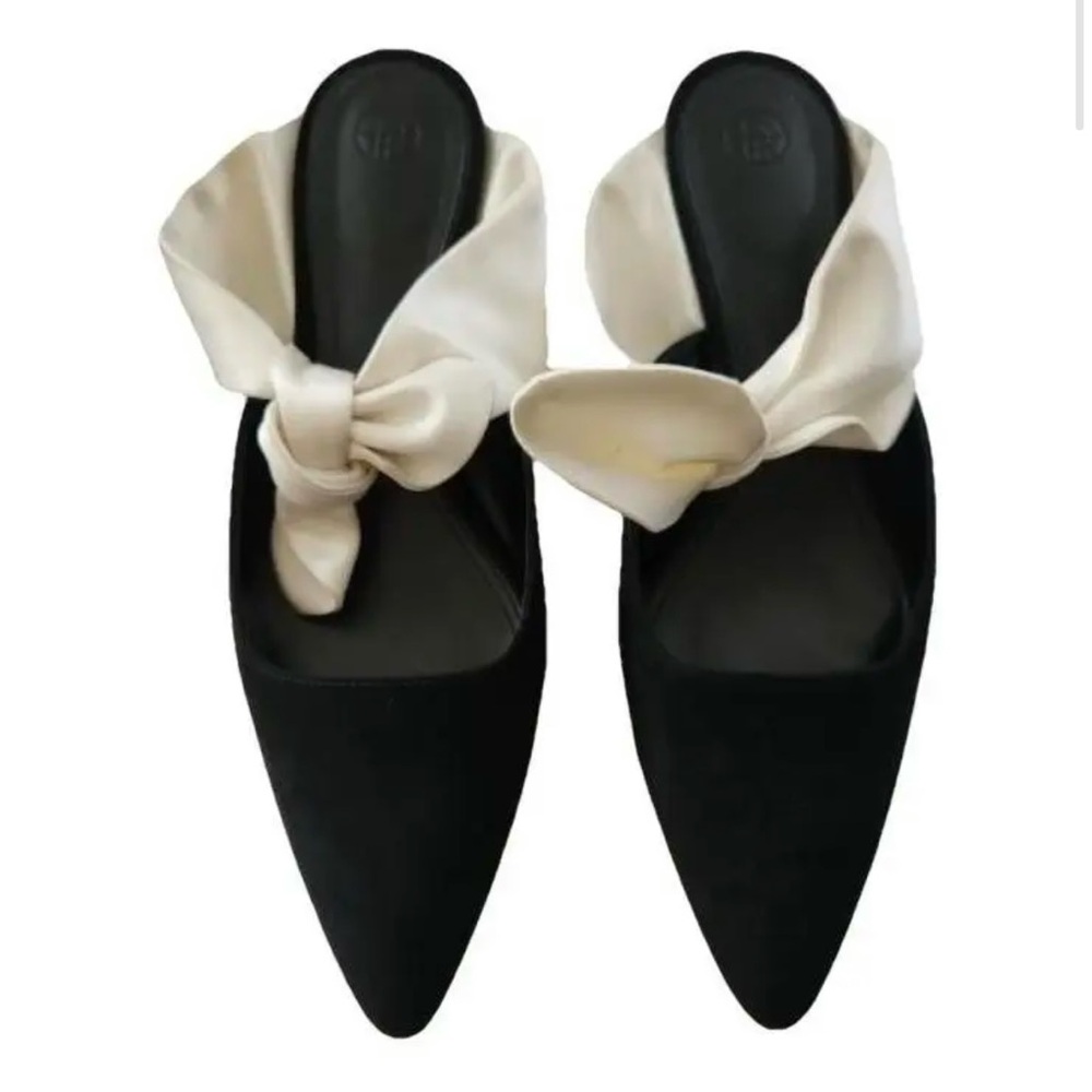 The Row Black and Cream Women's Mules